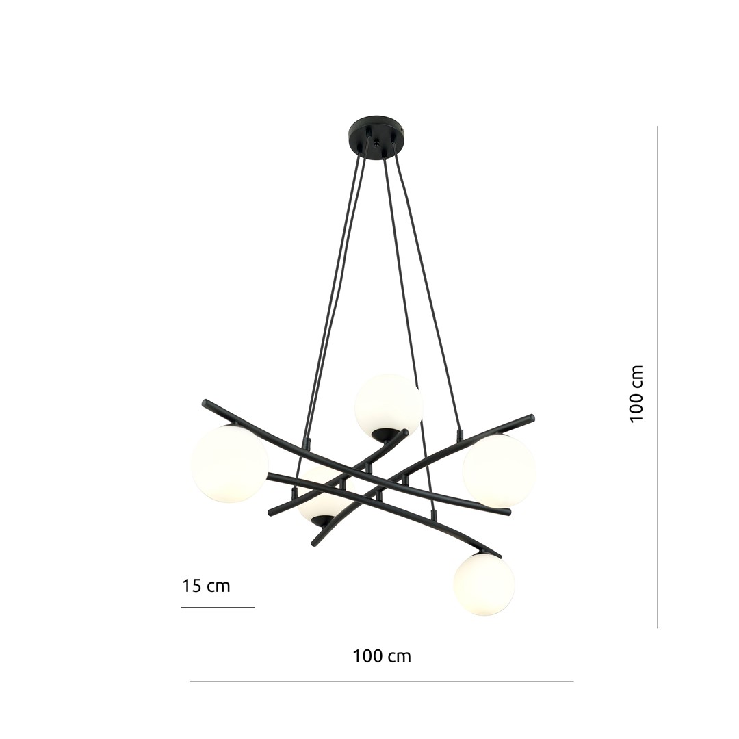 Emibig Visilica ESSA 230V 10W MAX LED E14 Čelik/ Staklo Crna