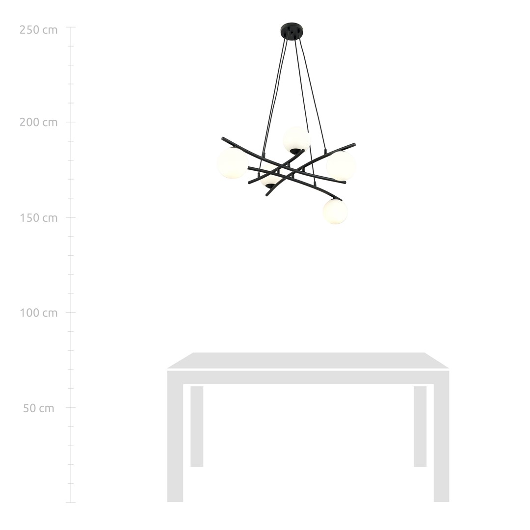 Emibig Visilica ESSA 230V 10W MAX LED E14 Čelik/ Staklo Crna