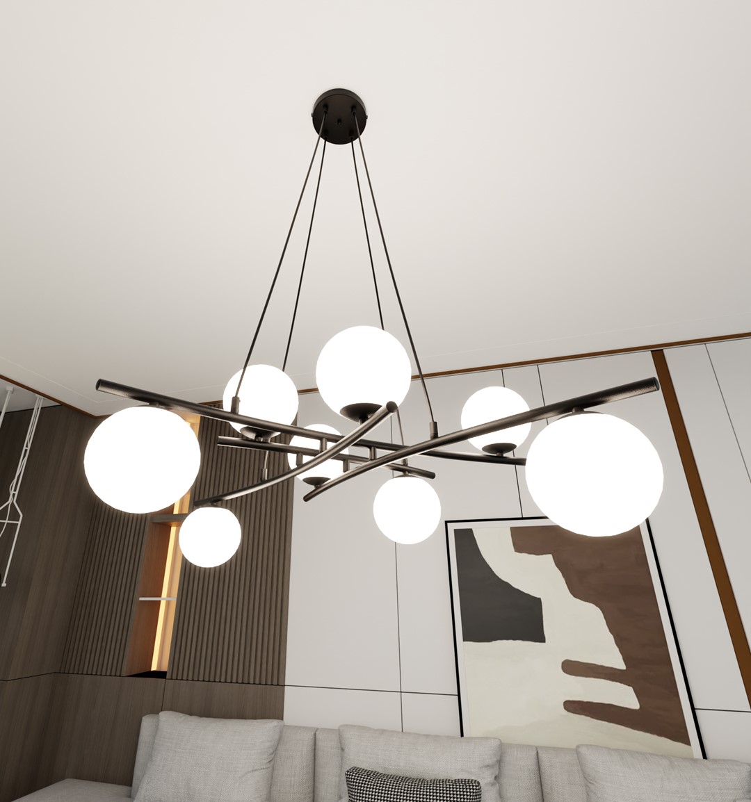 Emibig Visilica ESSA 230V 10W MAX LED E14 Čelik/ Staklo Crna