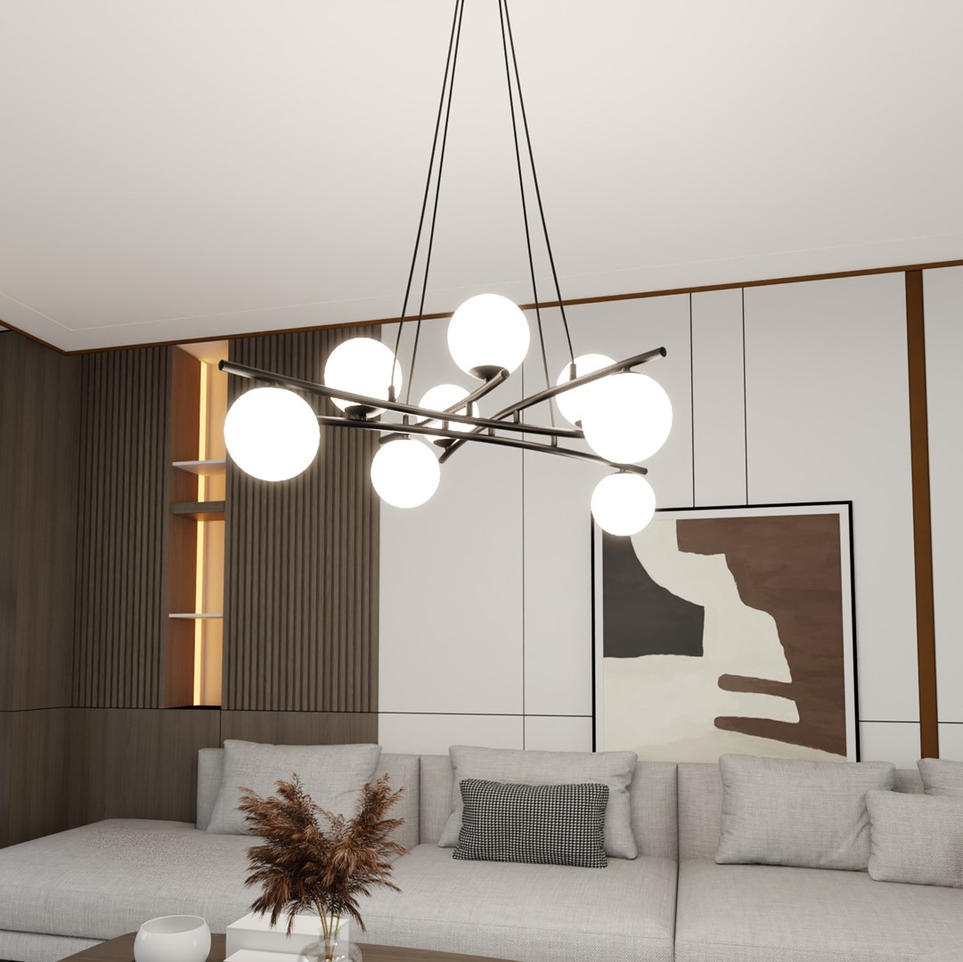 Emibig Visilica ESSA 230V 10W MAX LED E14 Čelik/ Staklo Crna