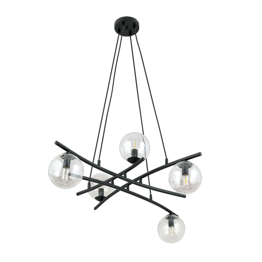 Emibig Visilica ESSA 230V 10W MAX LED E14 Čelik/ Staklo Crna