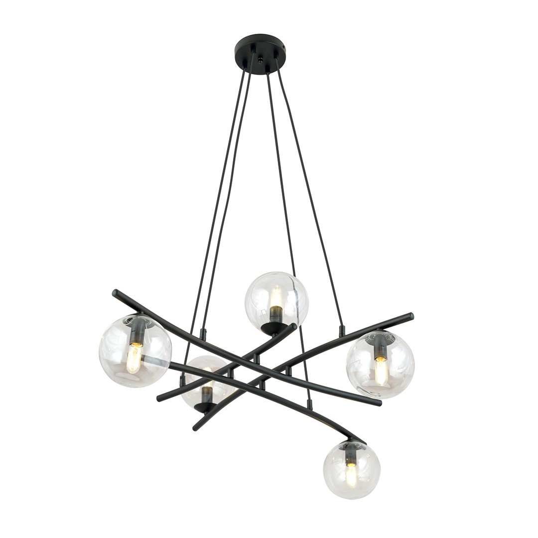 Emibig Visilica ESSA 230V 10W MAX LED E14 Čelik/ Staklo Crna