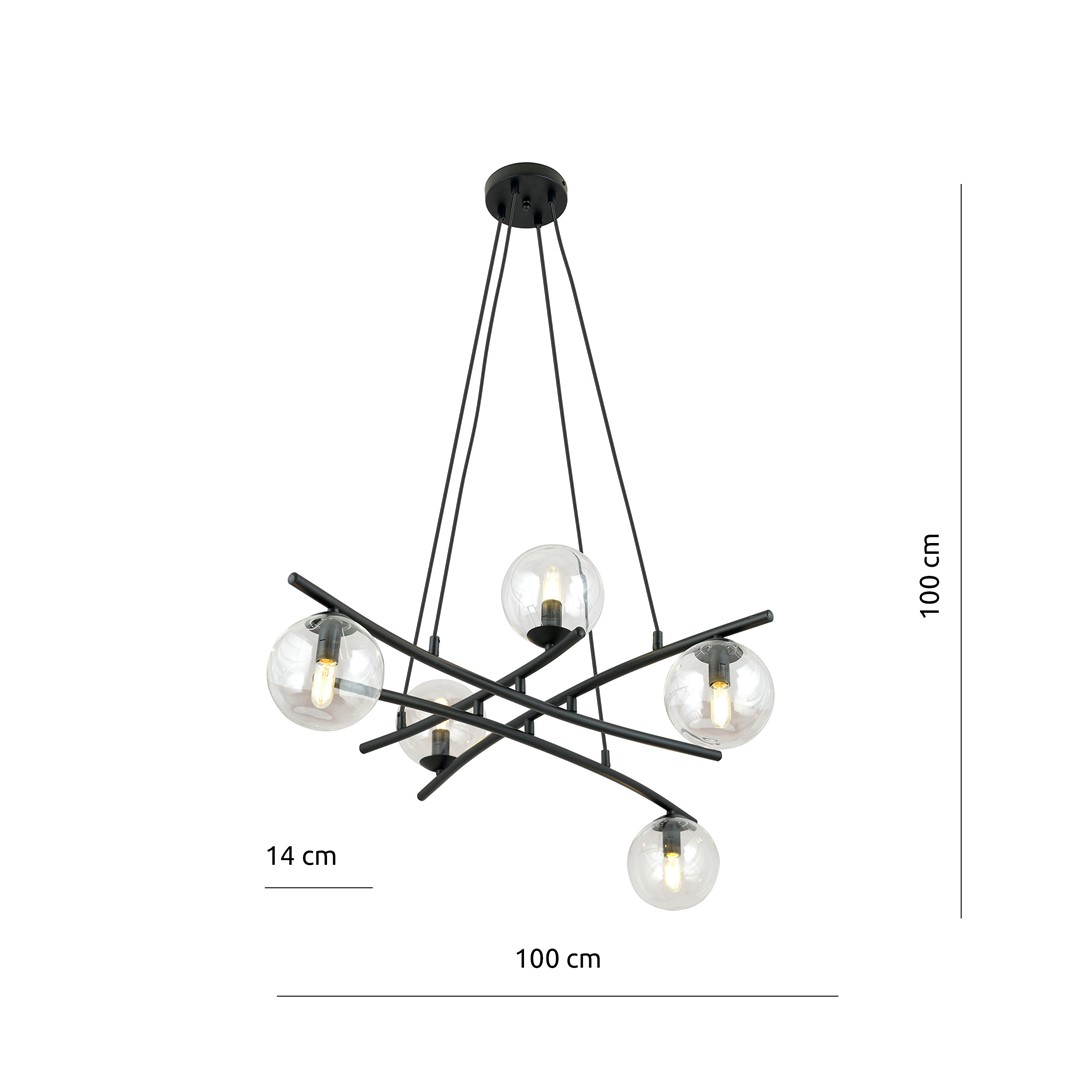 Emibig Visilica ESSA 230V 10W MAX LED E14 Čelik/ Staklo Crna