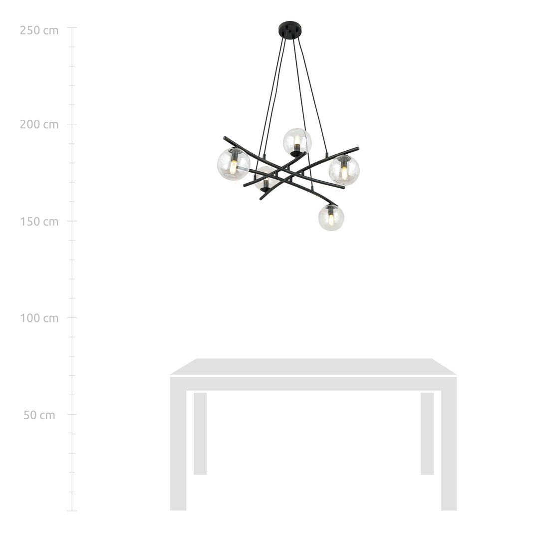 Emibig Visilica ESSA 230V 10W MAX LED E14 Čelik/ Staklo Crna