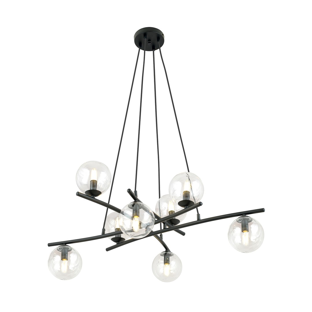 Emibig Visilica ESSA 230V 10W MAX LED E14 Čelik/ Staklo Crna