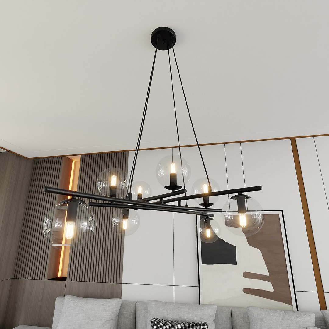 Emibig Visilica ESSA 230V 10W MAX LED E14 Čelik/ Staklo Crna