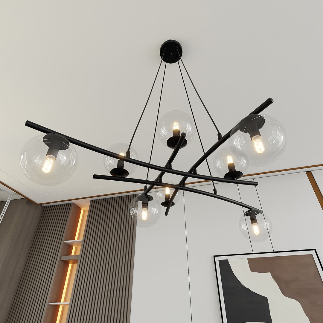 Emibig Visilica ESSA 230V 10W MAX LED E14 Čelik/ Staklo Crna
