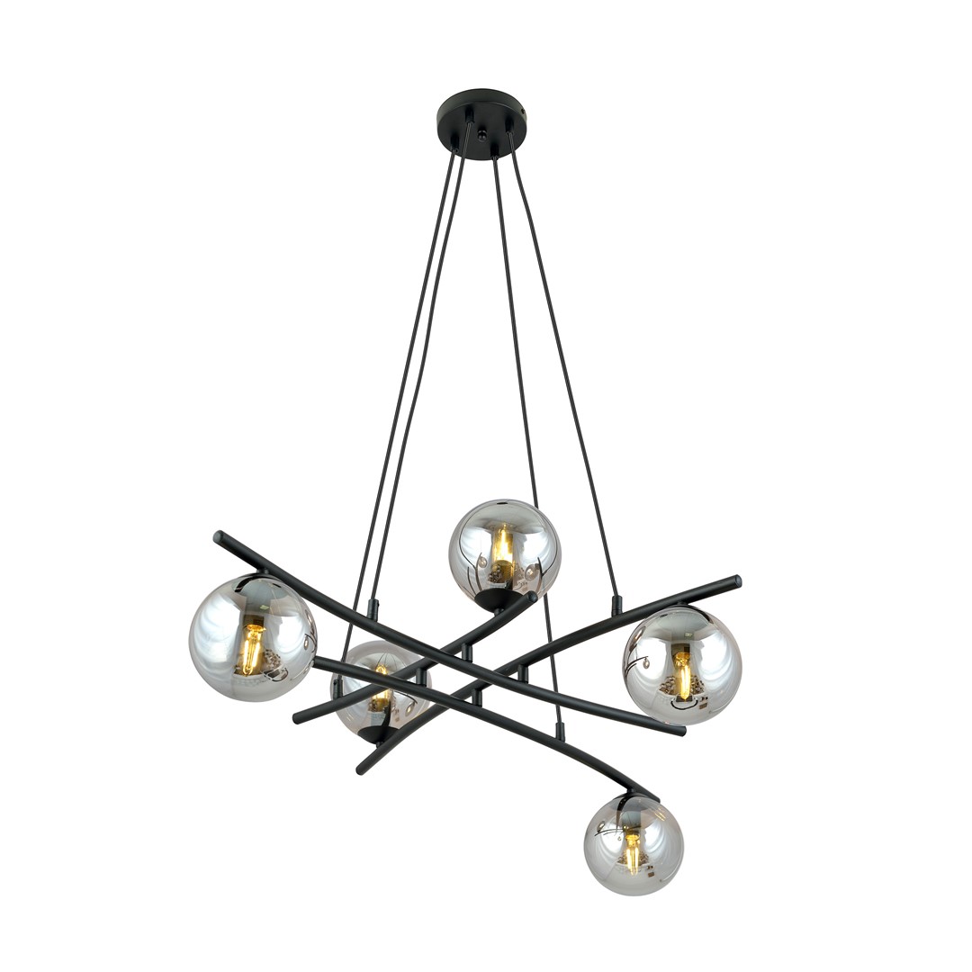 Emibig Visilica ESSA 230V 10W MAX LED E14 Čelik/ Staklo Crna