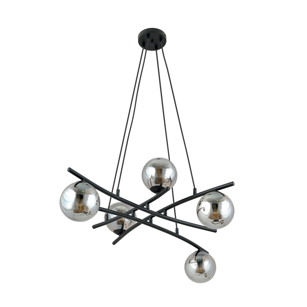 Emibig Visilica ESSA 230V 10W MAX LED E14 Čelik/ Staklo Crna