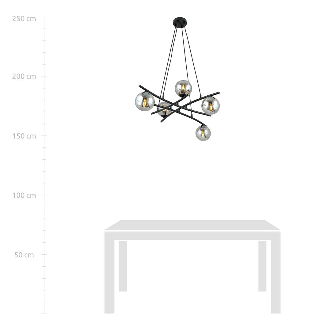 Emibig Visilica ESSA 230V 10W MAX LED E14 Čelik/ Staklo Crna