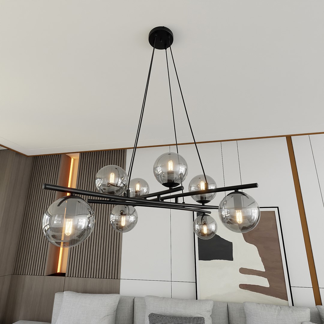 Emibig Visilica ESSA 230V 10W MAX LED E14 Čelik/ Staklo Crna
