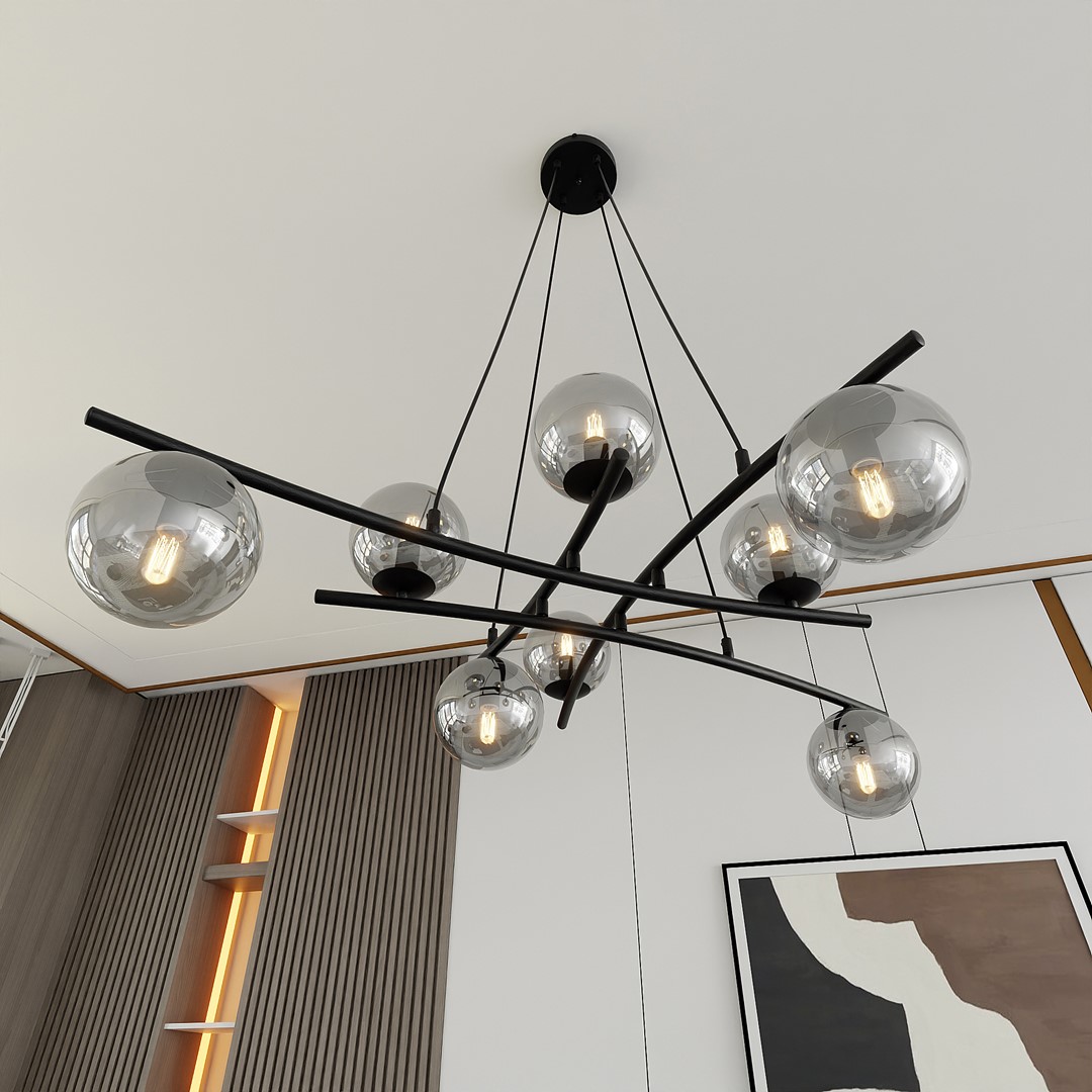 Emibig Visilica ESSA 230V 10W MAX LED E14 Čelik/ Staklo Crna