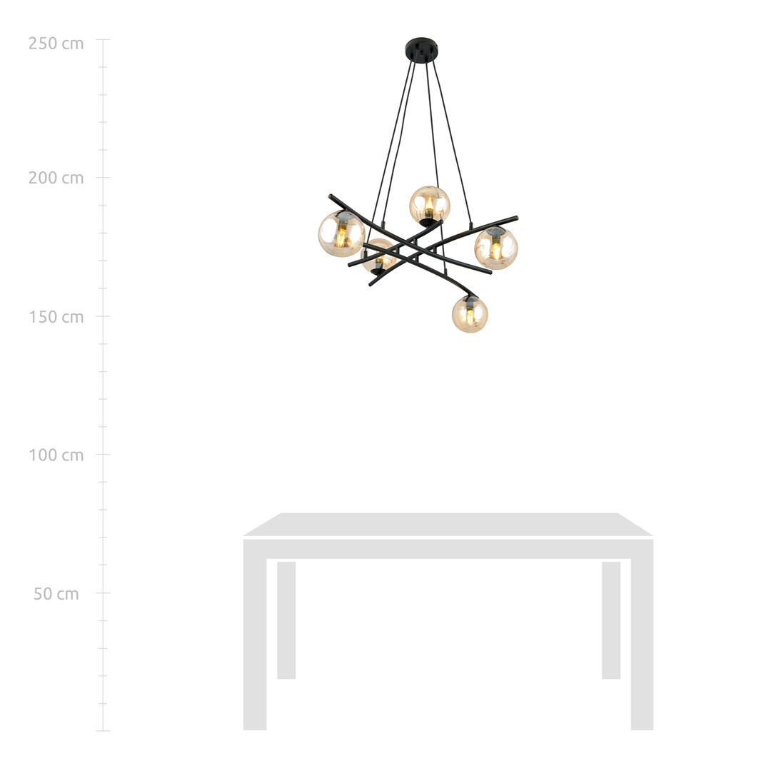 Emibig Visilica ESSA 230V 10W MAX LED E14 Čelik/ Staklo Crna