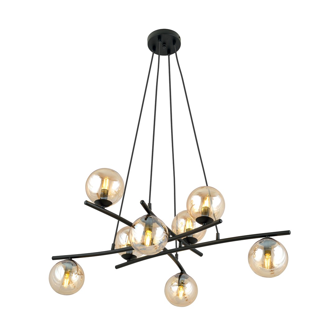 Emibig Visilica ESSA 230V 10W MAX LED E14 Čelik/ Staklo Crna