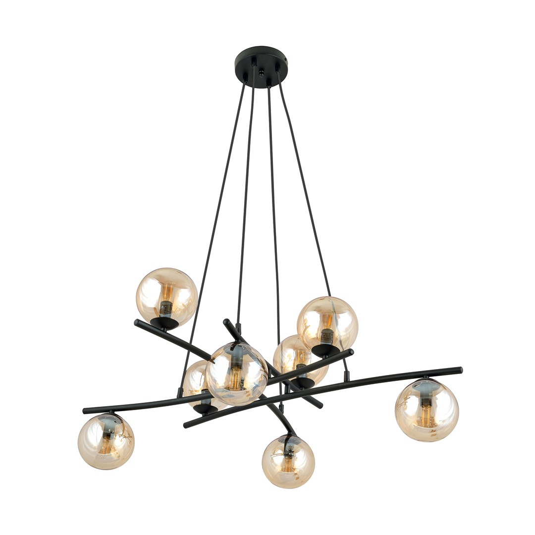 Emibig Visilica ESSA 230V 10W MAX LED E14 Čelik/ Staklo Crna