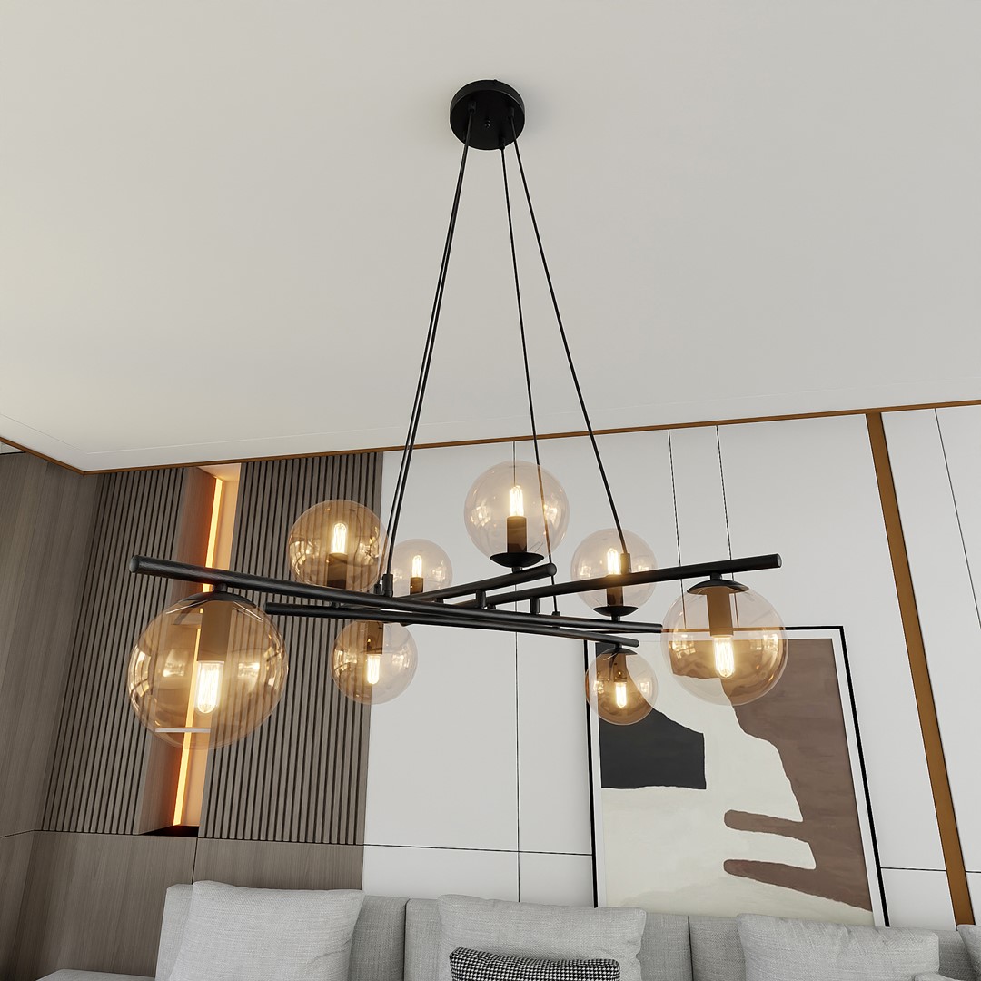 Emibig Visilica ESSA 230V 10W MAX LED E14 Čelik/ Staklo Crna