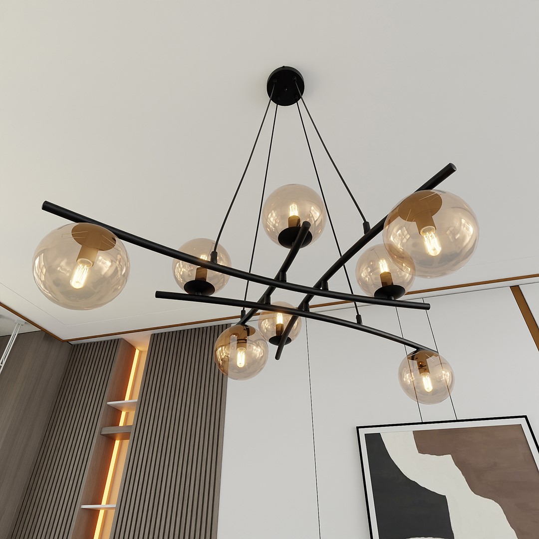 Emibig Visilica ESSA 230V 10W MAX LED E14 Čelik/ Staklo Crna