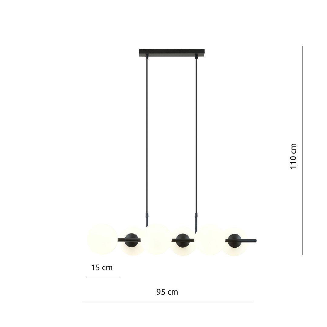 Emibig Visilica RORY 230V 10W MAX LED E14 Čelik/ Staklo Crna