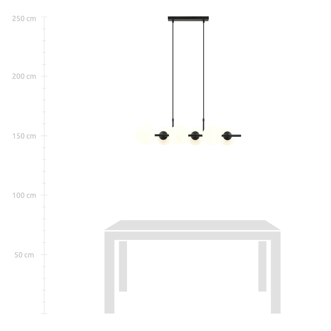 Emibig Visilica RORY 230V 10W MAX LED E14 Čelik/ Staklo Crna