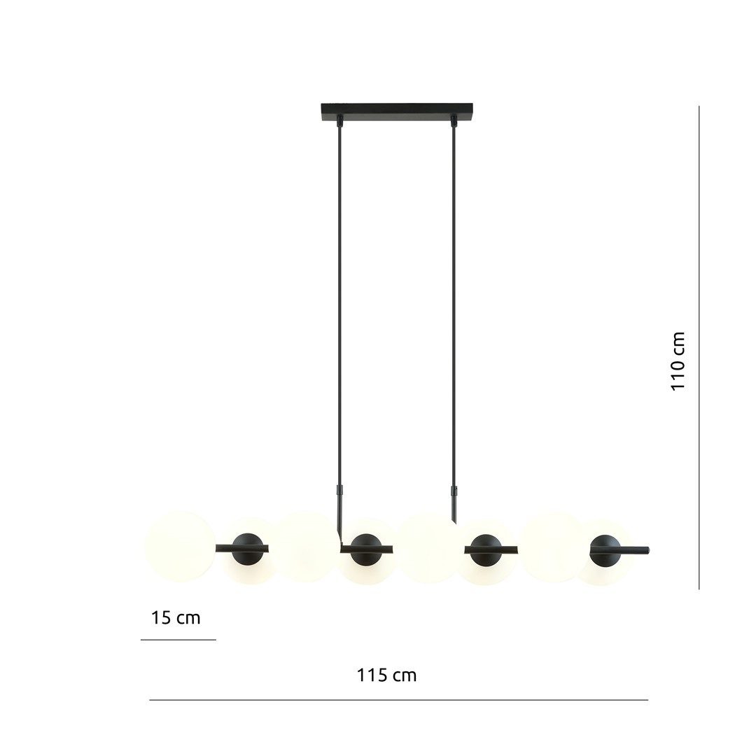Emibig Visilica RORY 230V 10W MAX LED E14 Čelik/ Staklo Crna