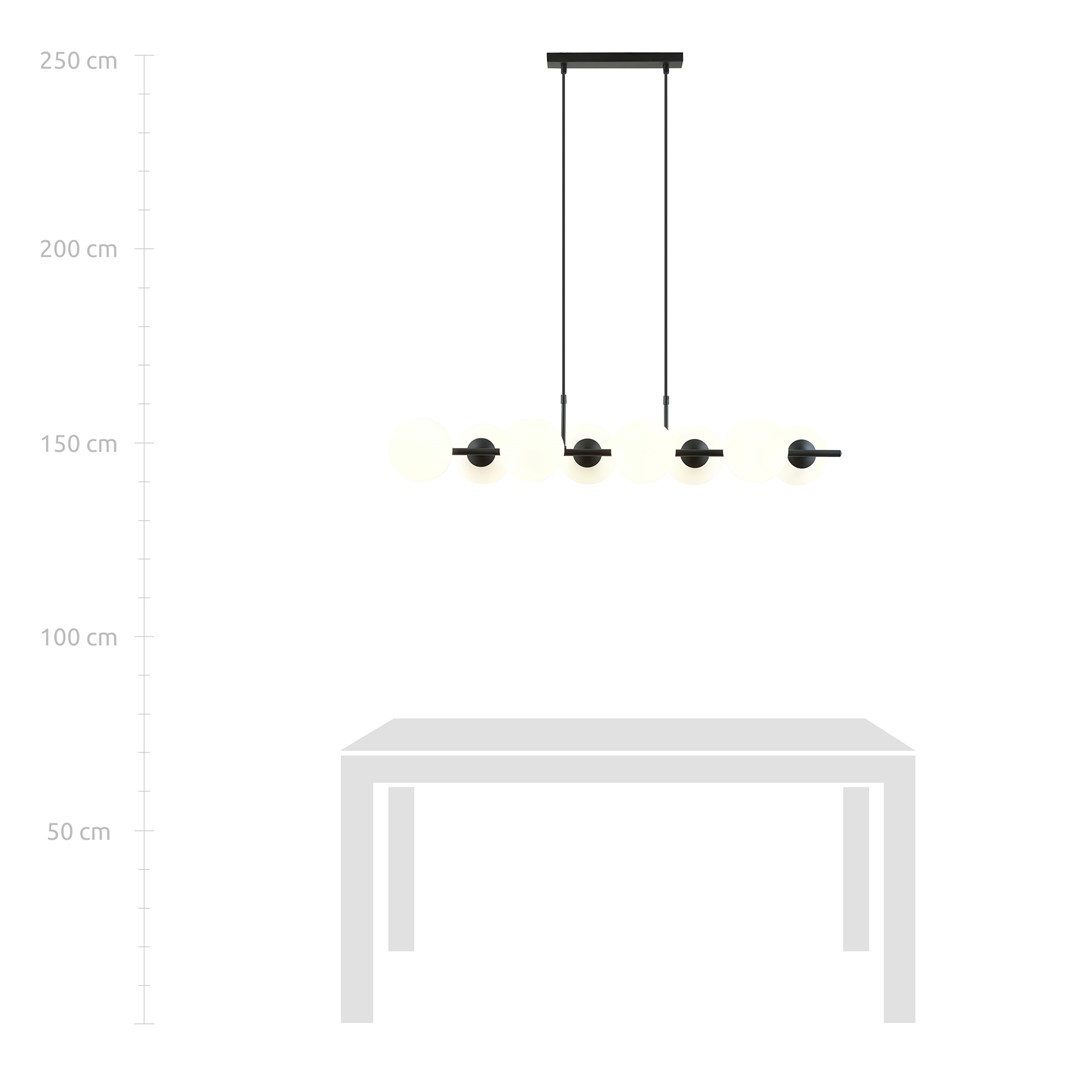 Emibig Visilica RORY 230V 10W MAX LED E14 Čelik/ Staklo Crna
