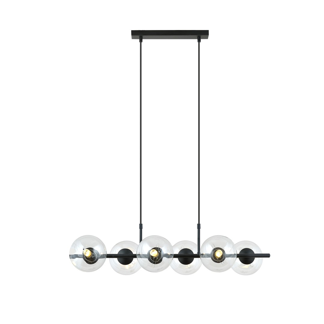 Emibig Visilica RORY 230V 10W MAX LED E14 Čelik/ Staklo Crna