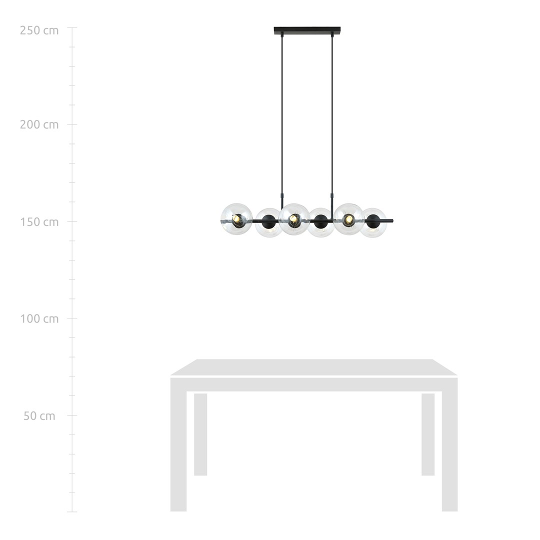 Emibig Visilica RORY 230V 10W MAX LED E14 Čelik/ Staklo Crna