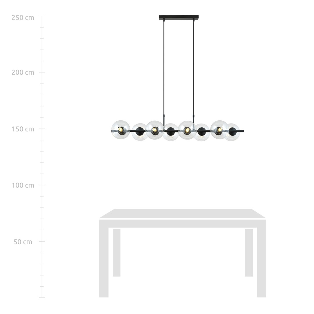 Emibig Visilica RORY 230V 10W MAX LED E14 Čelik/ Staklo Crna