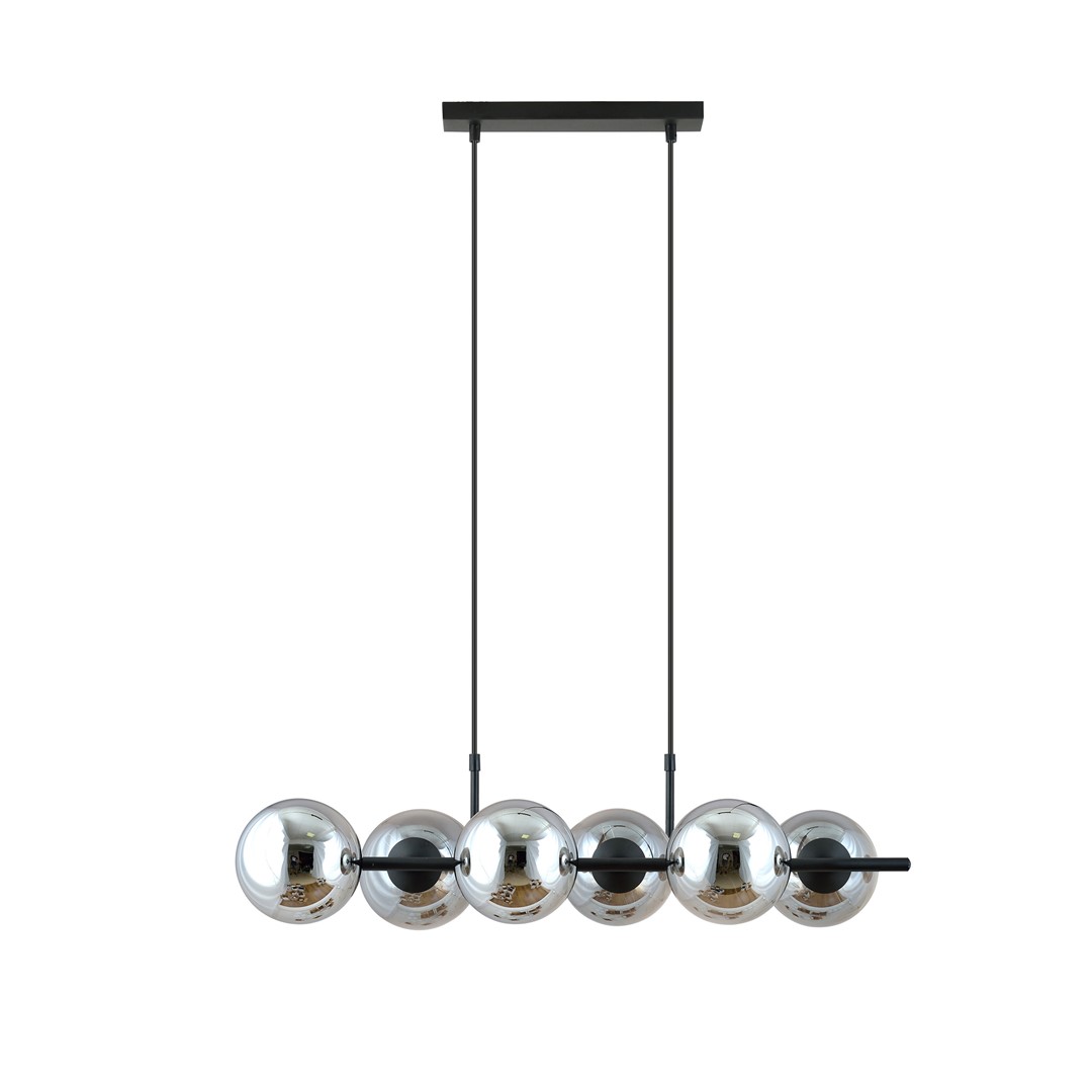 Emibig Visilica RORY 230V 10W MAX LED E14 Čelik/ Staklo Crna