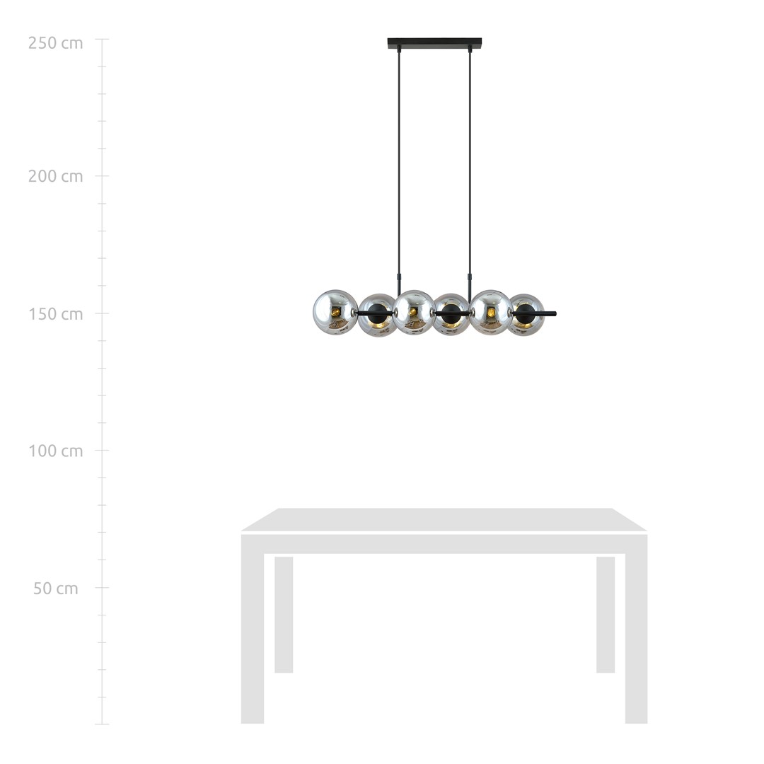 Emibig Visilica RORY 230V 10W MAX LED E14 Čelik/ Staklo Crna