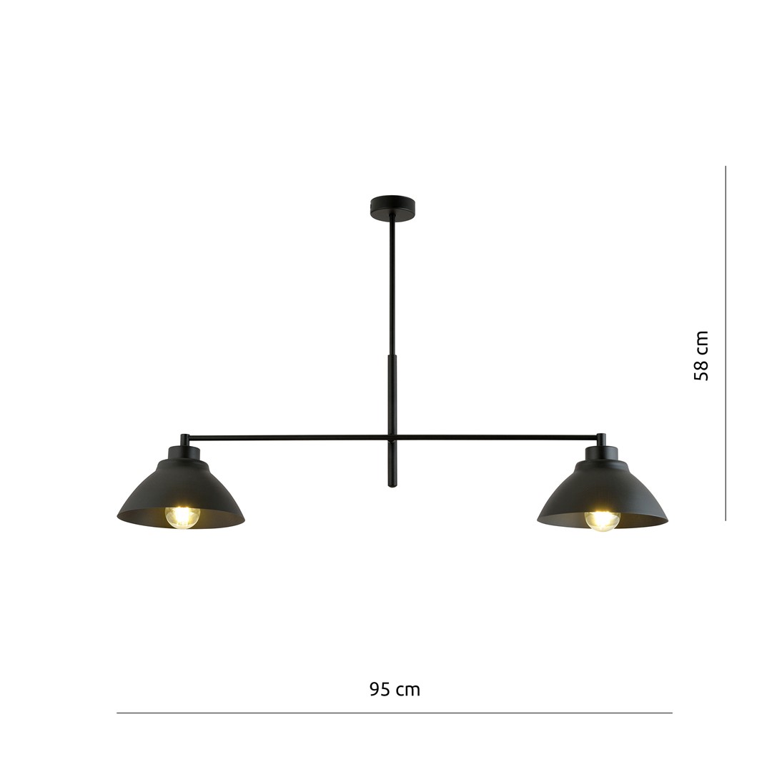 Emibig Luster MAVERICK 230V 15W MAX LED E27 Čelik Crna