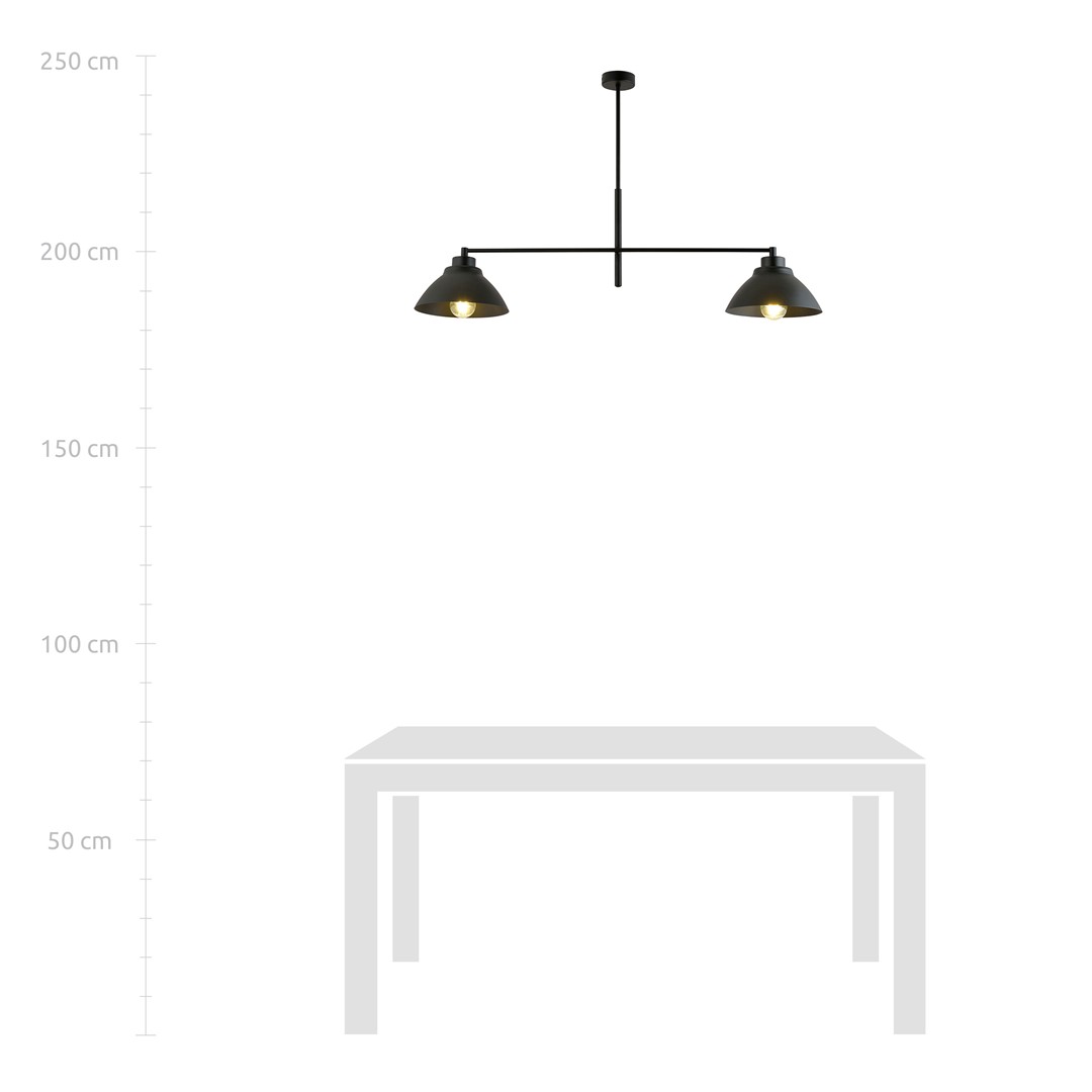 Emibig Luster MAVERICK 230V 15W MAX LED E27 Čelik Crna