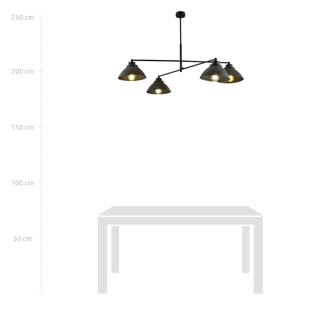 Emibig Luster MAVERICK 230V 15W MAX LED E27 Čelik Crna