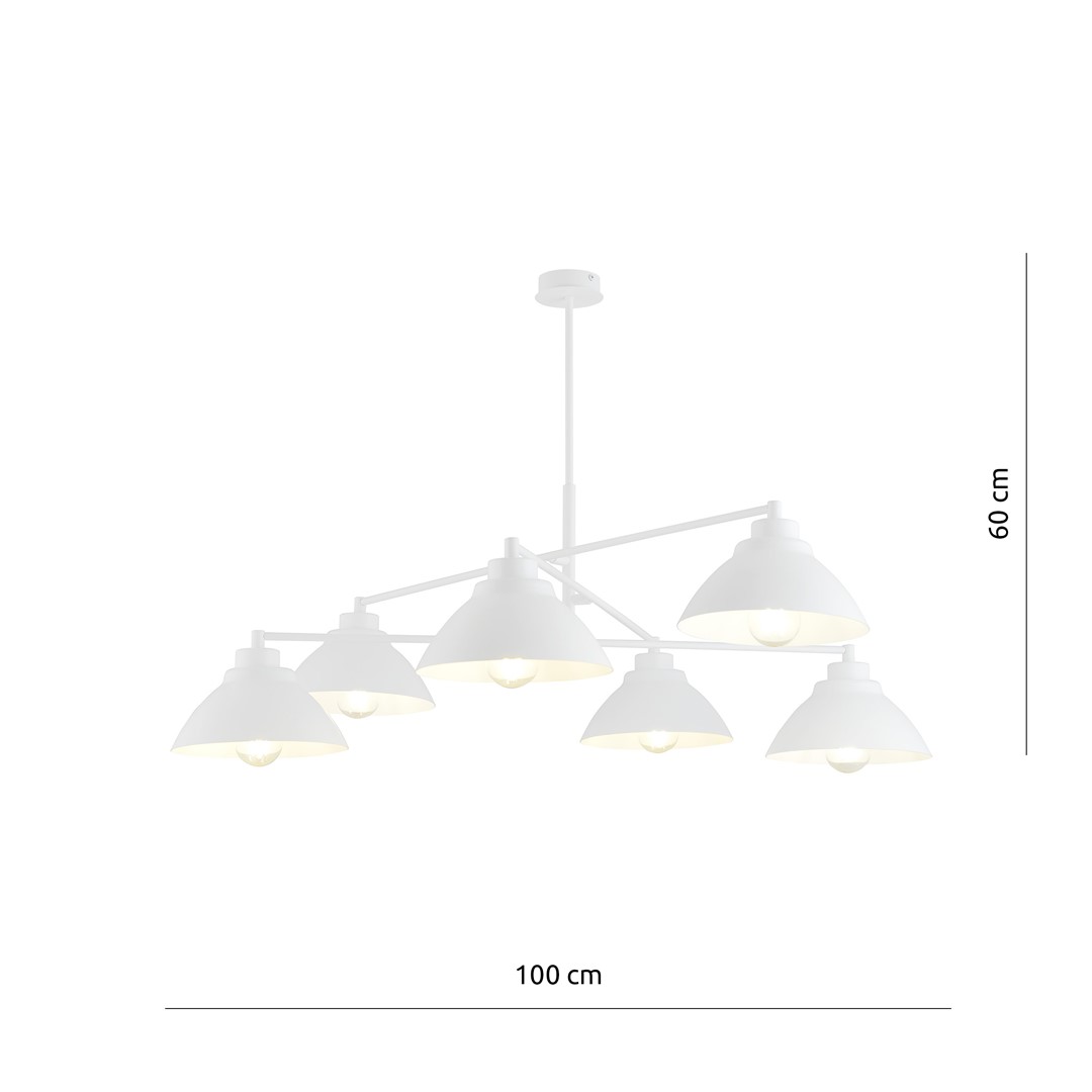 Emibig Luster MAVERICK 230V 15W MAX LED E27 Čelik Bijela