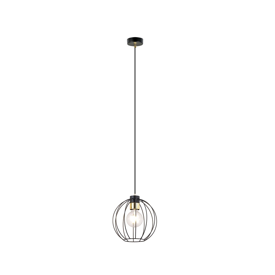Emibig Visilica GINO 230V 15W MAX LED E27 Čelik Crna/ Zlatna