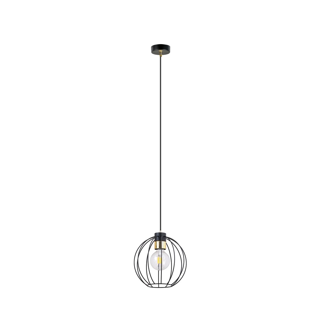 Emibig Visilica GINO 230V 15W MAX LED E27 Čelik Crna/ Zlatna