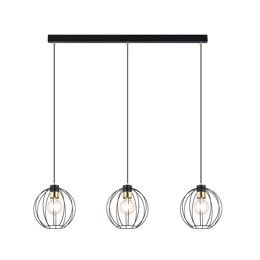 Emibig Visilica GINO 230V 15W MAX LED E27 Čelik Crna/ Zlatna