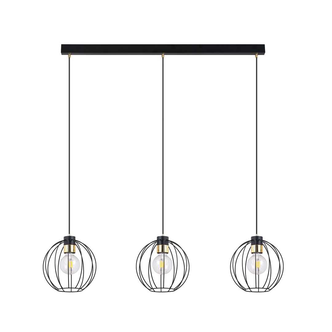 Emibig Visilica GINO 230V 15W MAX LED E27 Čelik Crna/ Zlatna