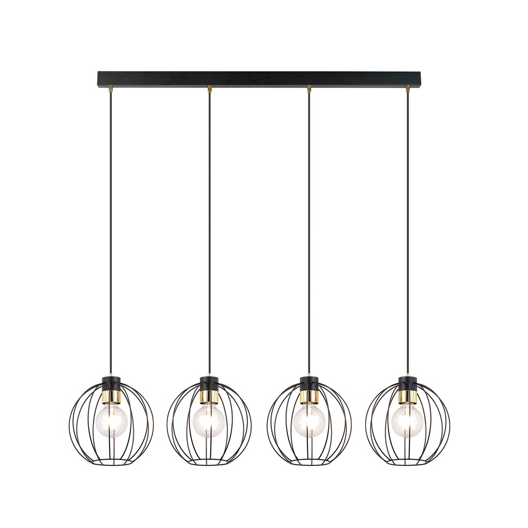 Emibig Visilica GINO 230V 15W MAX LED E27 Čelik Crna/ Zlatna