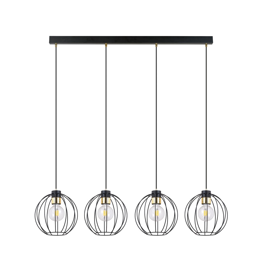 Emibig Visilica GINO 230V 15W MAX LED E27 Čelik Crna/ Zlatna