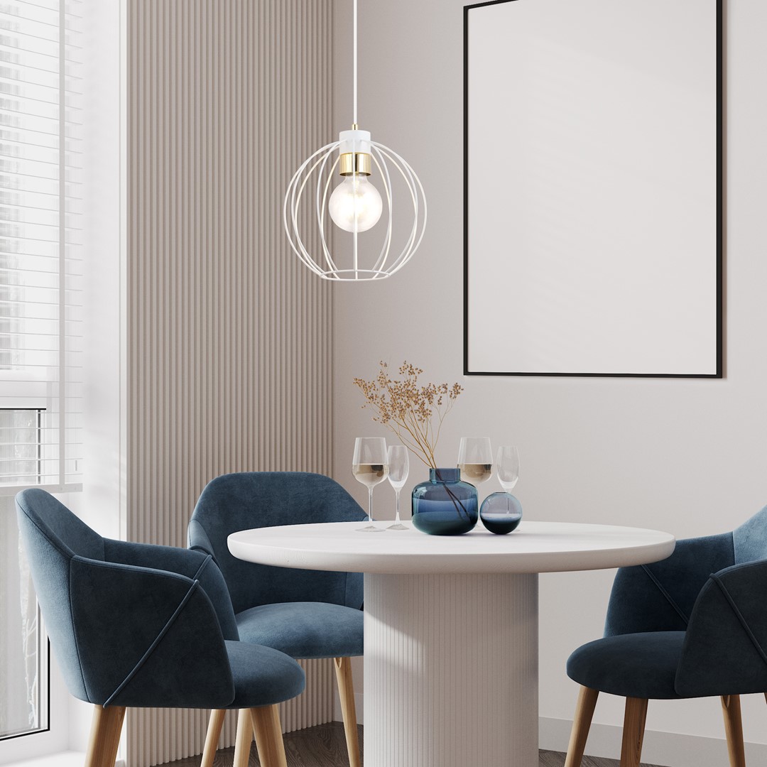Emibig Visilica GINO 230V 15W MAX LED E27 Čelik Bijela/ Zlatna