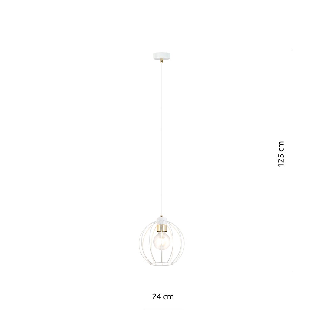 Emibig Visilica GINO 230V 15W MAX LED E27 Čelik Bijela/ Zlatna