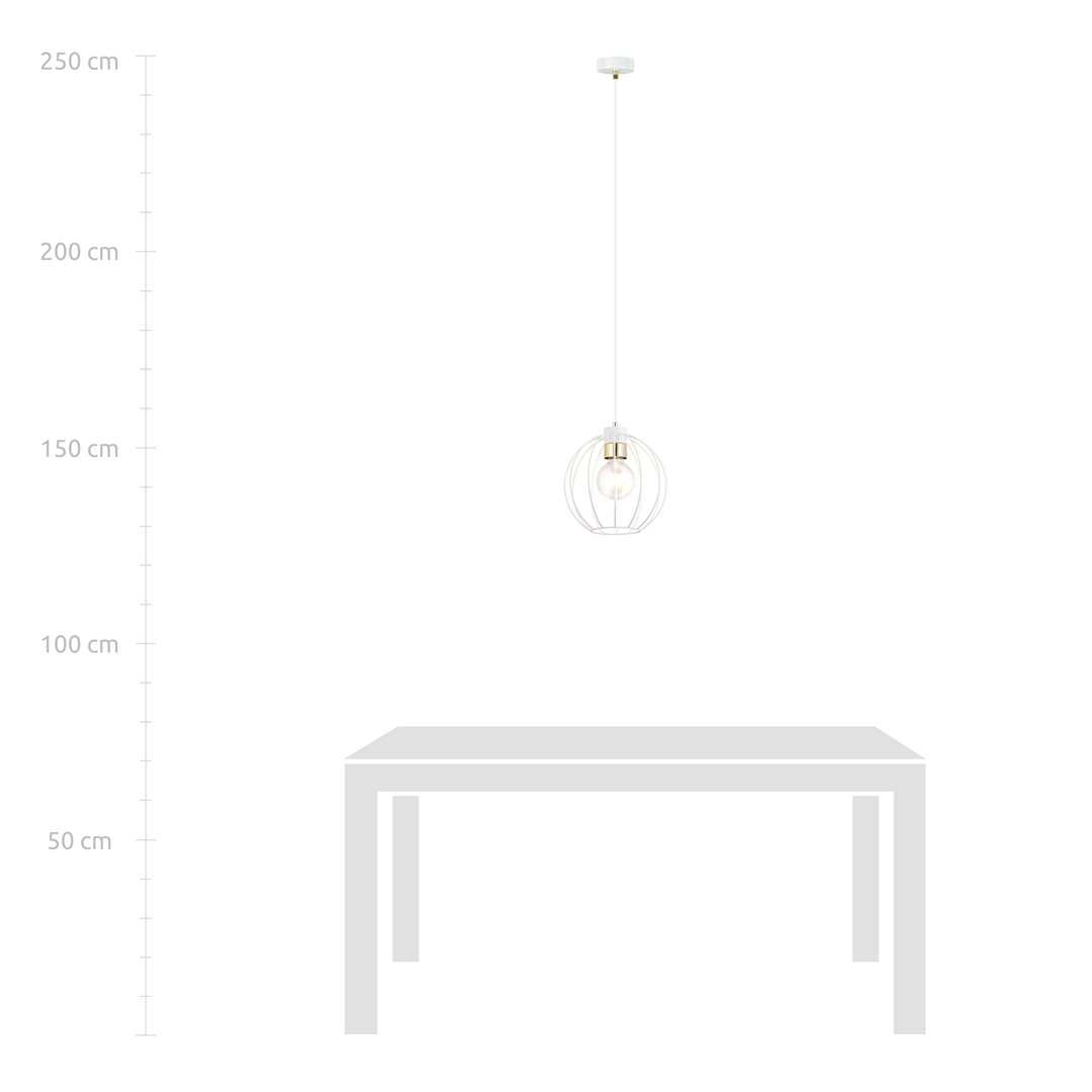 Emibig Visilica GINO 230V 15W MAX LED E27 Čelik Bijela/ Zlatna