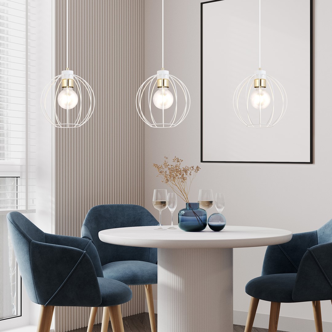 Emibig Visilica GINO 230V 15W MAX LED E27 Čelik Bijela/ Zlatna