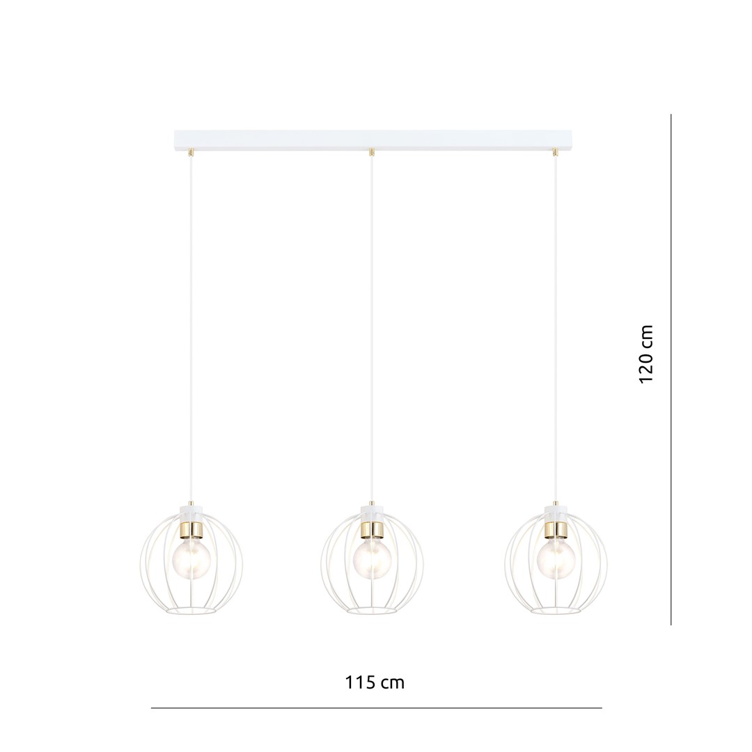 Emibig Visilica GINO 230V 15W MAX LED E27 Čelik Bijela/ Zlatna