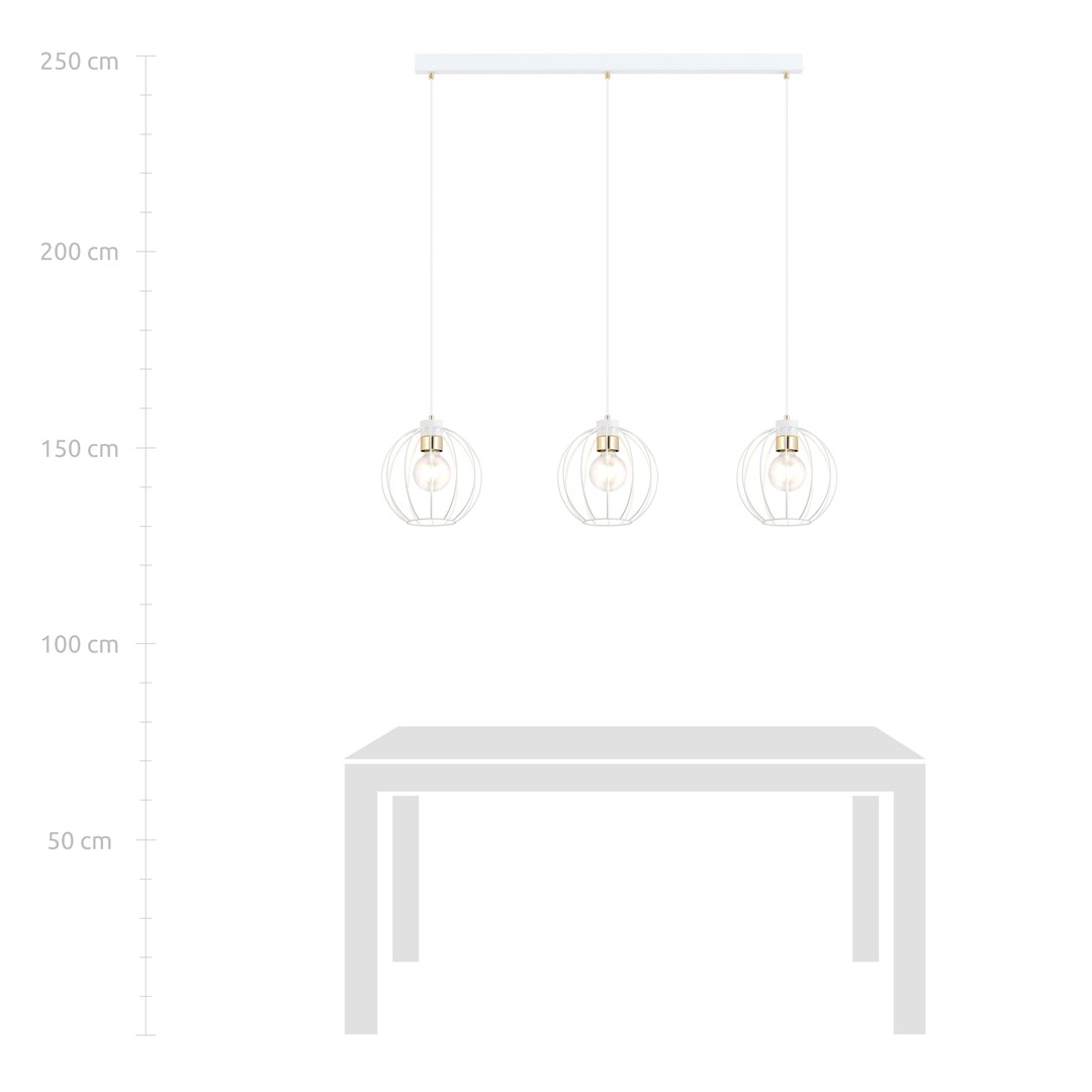 Emibig Visilica GINO 230V 15W MAX LED E27 Čelik Bijela/ Zlatna