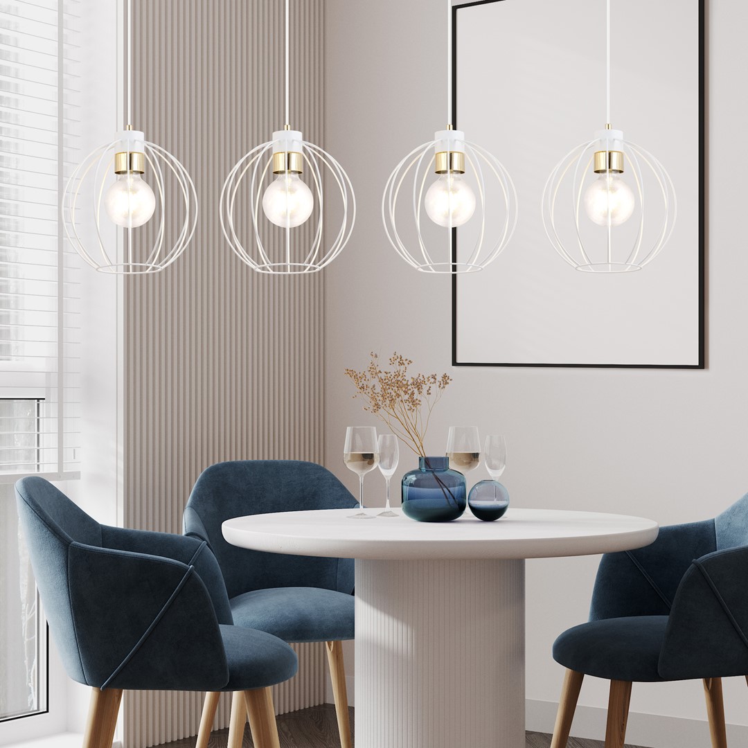 Emibig Visilica GINO 230V 15W MAX LED E27 Čelik Bijela/ Zlatna