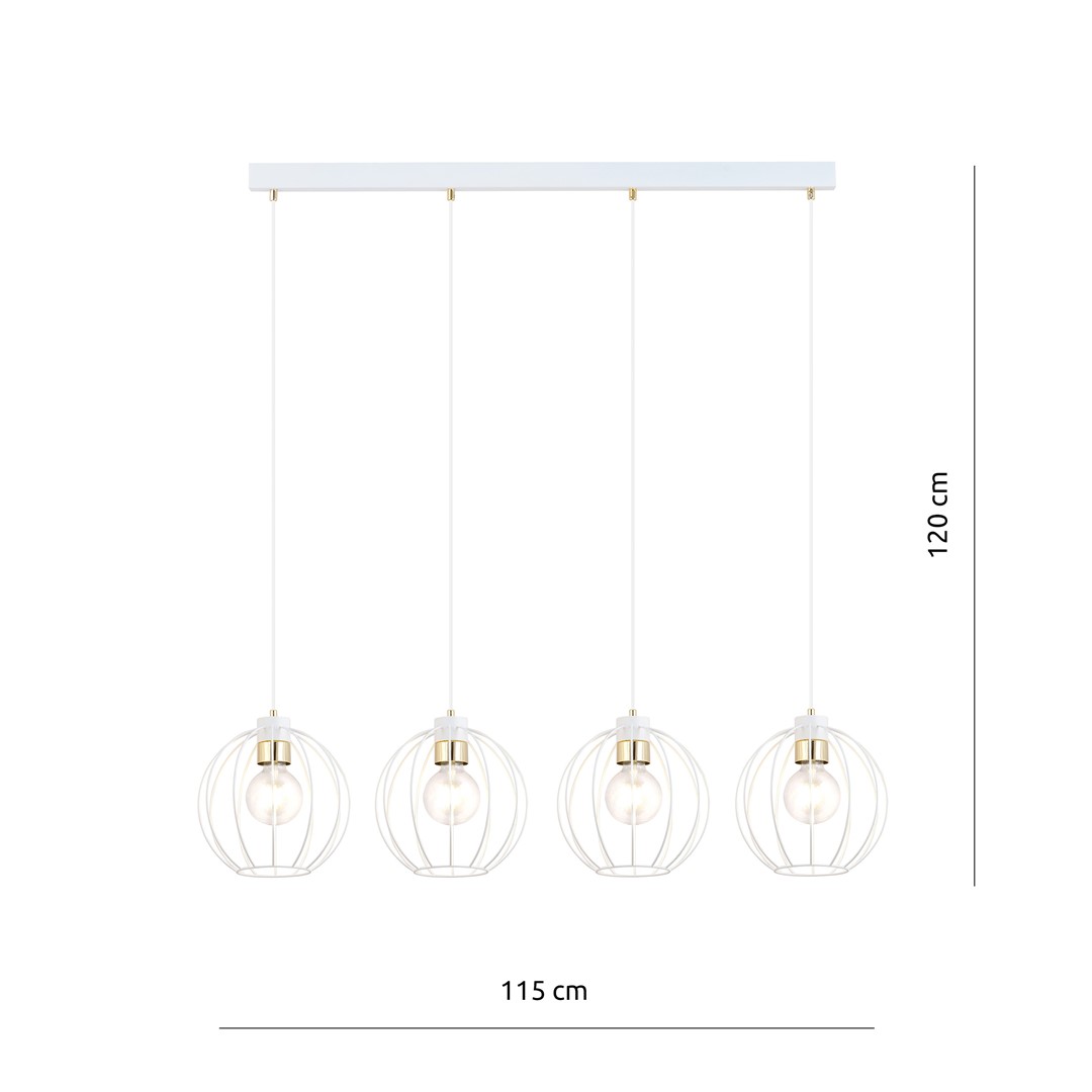 Emibig Visilica GINO 230V 15W MAX LED E27 Čelik Bijela/ Zlatna