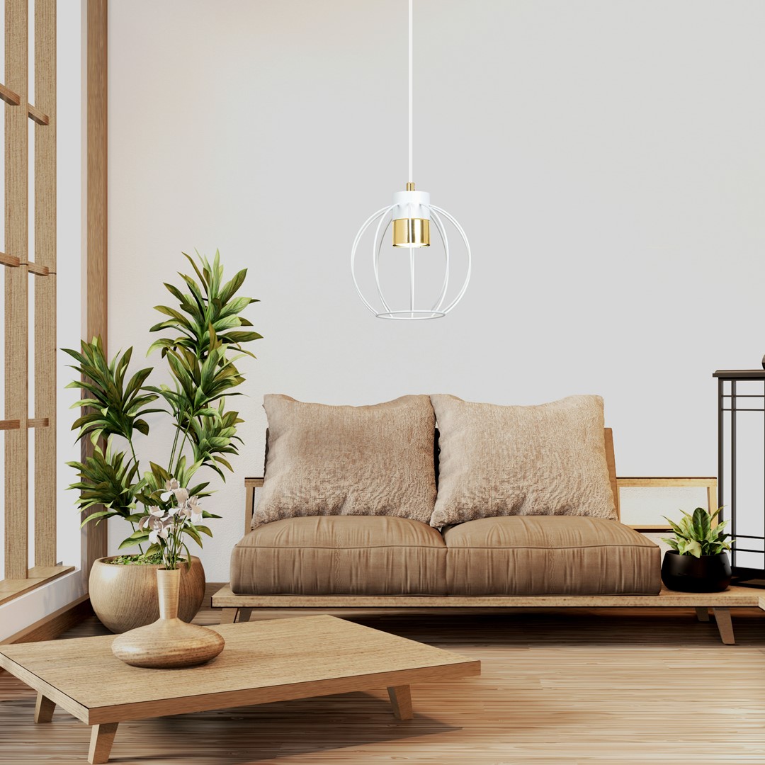 Emibig Visilica AJAX 230V 8W MAX LED GU10 Čelik Crna/ Zlatna