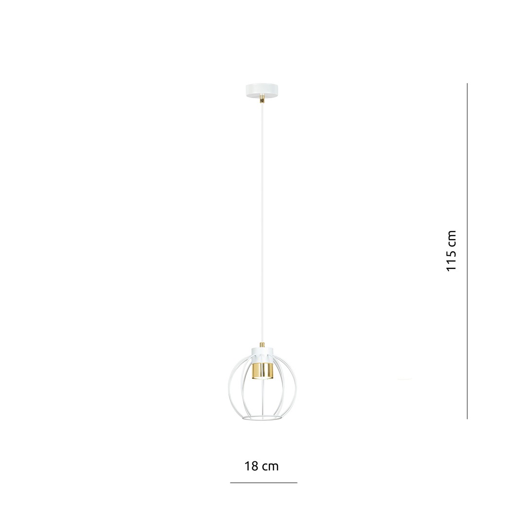 Emibig Visilica AJAX 230V 8W MAX LED GU10 Čelik Crna/ Zlatna